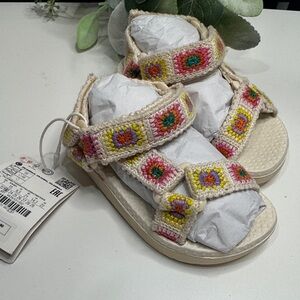Zara Colorful Crochet Kids Sandals